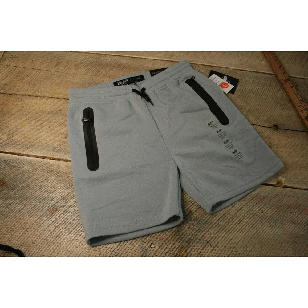 Brooklyn Cloth Knit Shorts Boys L 14/16 Gray NEW BSY8172F‎ Tech Zip Pockets